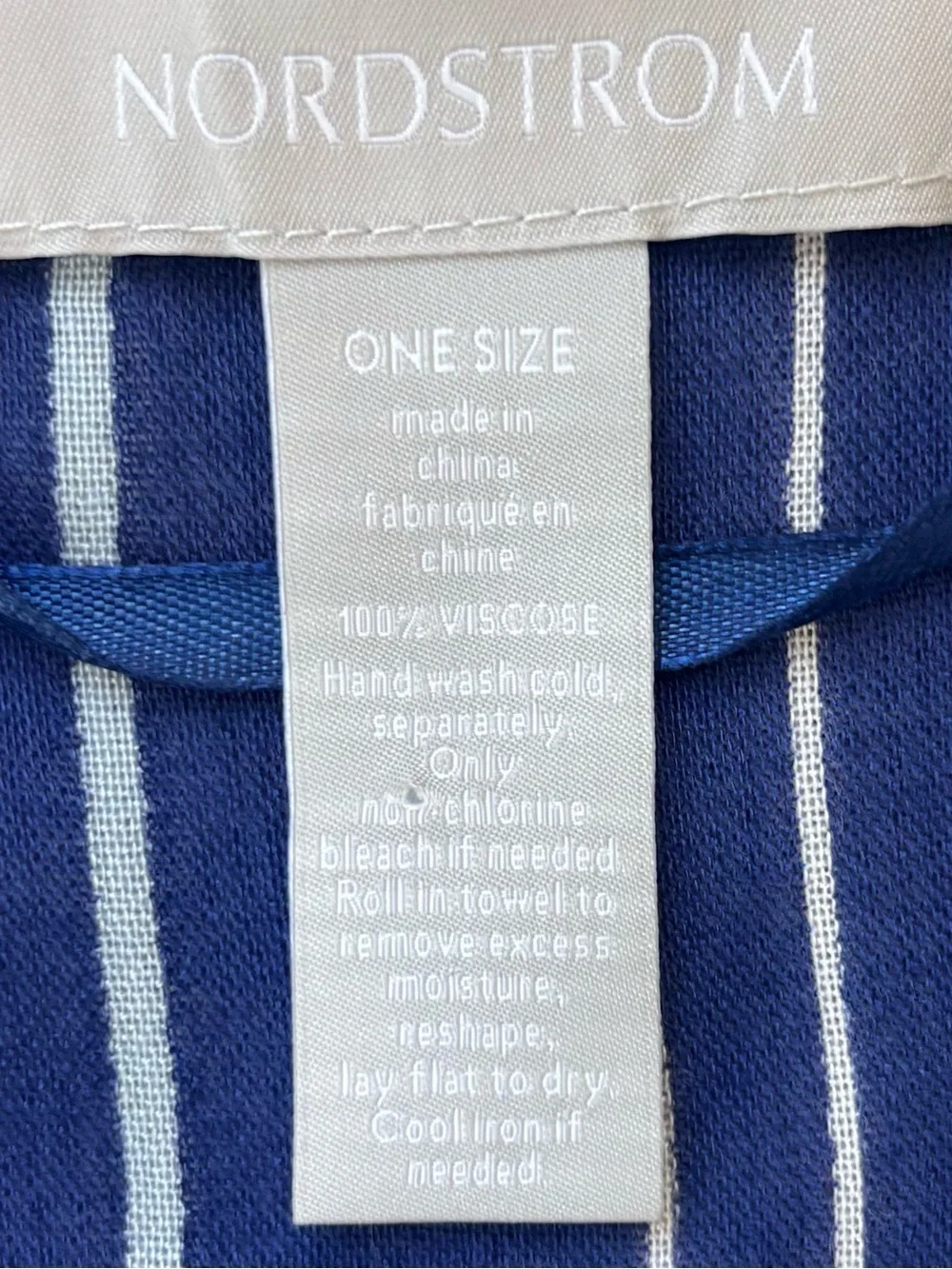 Nordstrom Blue Striped Sheer Kimono Cardigan Cover Up One Size